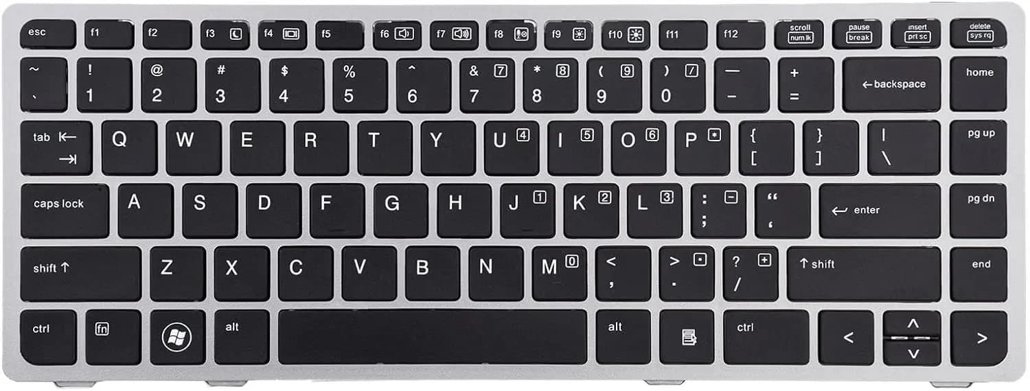 Keyboard Laptop HP Elitebook 8470B 8470P 8470 8460 8460p 8460w Probook 6460 6460b 6470 Silver